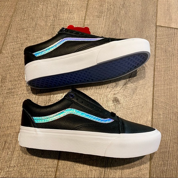 Vans Holo Sidestripe Old Skool Platform Shoes - Black True White - 9 Women’s - Picture 4 of 12